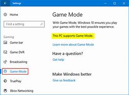 Image result for Game Mode Settings Windows 1.0