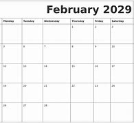 Image result for February 2029 Calendar