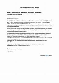 Image result for Advocacy Letter Examples