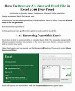 Image result for Recover Excel Document