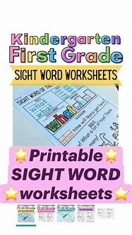 Image result for Kindergarten Word Worksheets