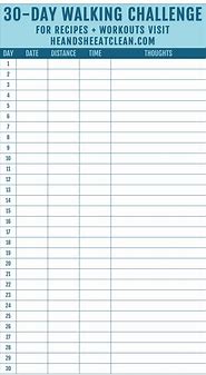 Image result for 30-Day Step Challenge Sheet