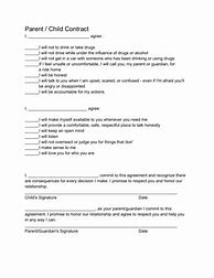 Image result for Contract Between Parent and Child