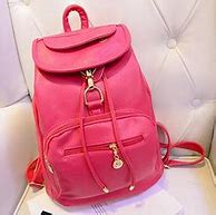 Image result for Top Faux Leather Black Backpack