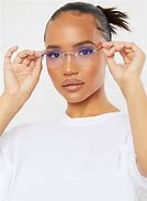 Image result for Clear Rimless Glasses