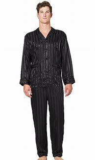 Image result for Men's Silk Pajamas Black