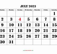 Image result for July 23 Calendar