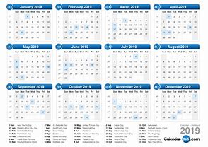 Image result for Full Year Calendar 2019