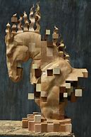 Image result for Wooden Cube Sculpture Art