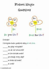 Image result for Do/Does Question Worksheet for Kids