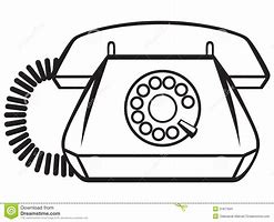 Image result for Black and White Drawings of Telephone