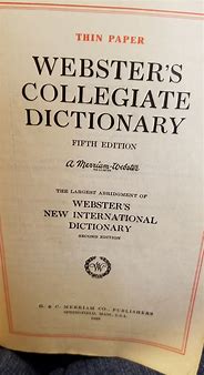 Image result for Webster Collegiate Dictionary