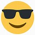 Image result for Emoji Solid Black Sunglasses