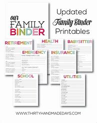 Image result for Free Printable Family Organization Binder