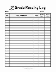Image result for Second Grade Reading Log