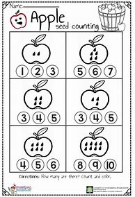Image result for Preschool Apple Counting Worksheets