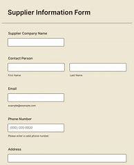 Image result for Supplier Information Form Template