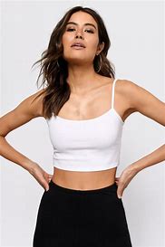 Image result for White Crop Top with Zipper