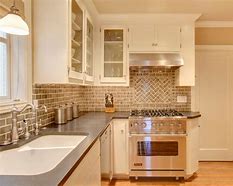 Image result for Beige Subway Tile Kitchen Backsplash