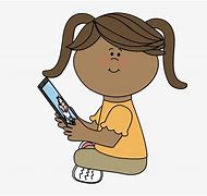 Image result for Girl Using iPad Clip Art
