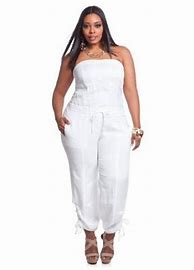Image result for Plus Size White Party Jumpsuits