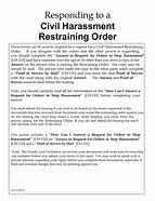 Image result for Copy of a Restraining Order