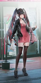 Image result for Anime Girl Leather Jacket