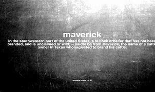 Image result for What Does It Mean to Be a Maverick