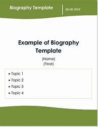 Image result for Free Biography Template Word
