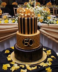 Image result for Black White and Gold 50th Birthday Cake