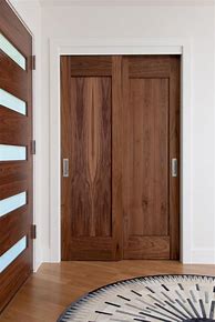 Image result for Wood Bypass Closet Doors