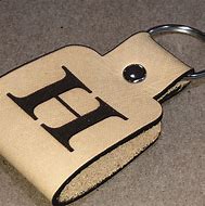 Image result for Laser-Engraved Leather Keychain