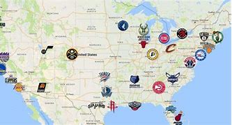 Image result for Map of All NBA Teams