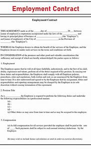 Image result for Employment Contract Example UK