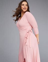 Image result for Plus Size Dresses Pink Wrap Dress