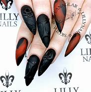 Image result for Red and Black Skull Nail Art