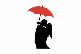 Image result for Kissing Under Umbrella Silhouette