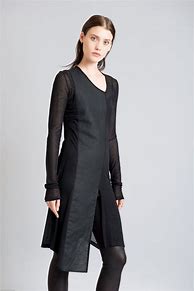 Image result for Long-Length Black T-Shirts Tunic Style