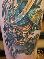 Image result for Samurai Warrior Mask Tattoo Designs