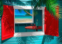 Image result for Beach Cabin Window Mural