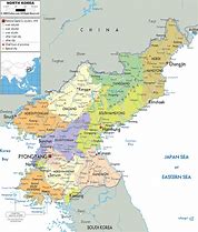 Image result for Show a Map of North and South Korea