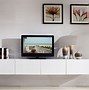 Image result for White Floating TV Unit On Green Wall