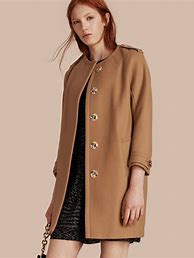 Image result for Collarless Wool Coat