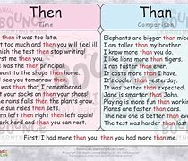 Image result for Print Out of Then and Than