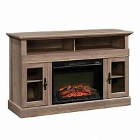Image result for Sauder Oak TV Stand with Fireplace