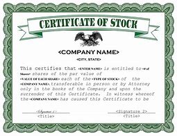 Image result for Stock Market Certificate