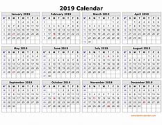 Image result for Monthly Calendar 2019