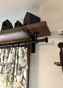 Image result for Rustic Farmhouse Wooden Curtain Rod Brackets