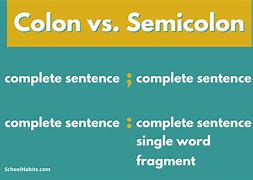 Image result for Colon vs Semicolon Use