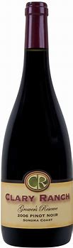 Image result for Clary Ranch Pinot Noir Grower's Reserve